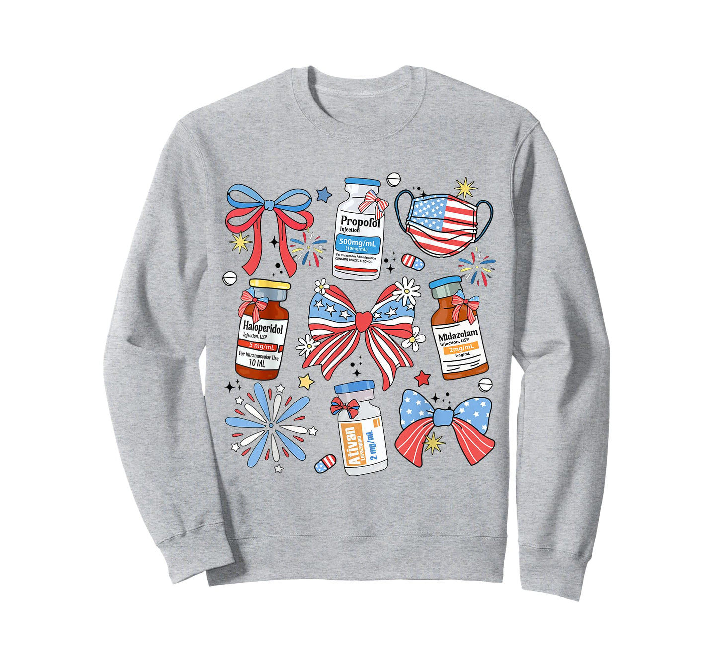 Coquette Bow 4th of July Nurse Girly Pharmacy ICU Nurse CRNA T-Shirt