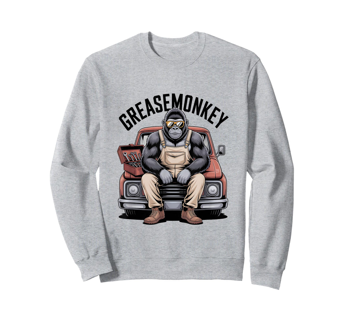 Greasemonkey Gorilla Retro Mechanic Garage Monkey Graphic T-Shirt