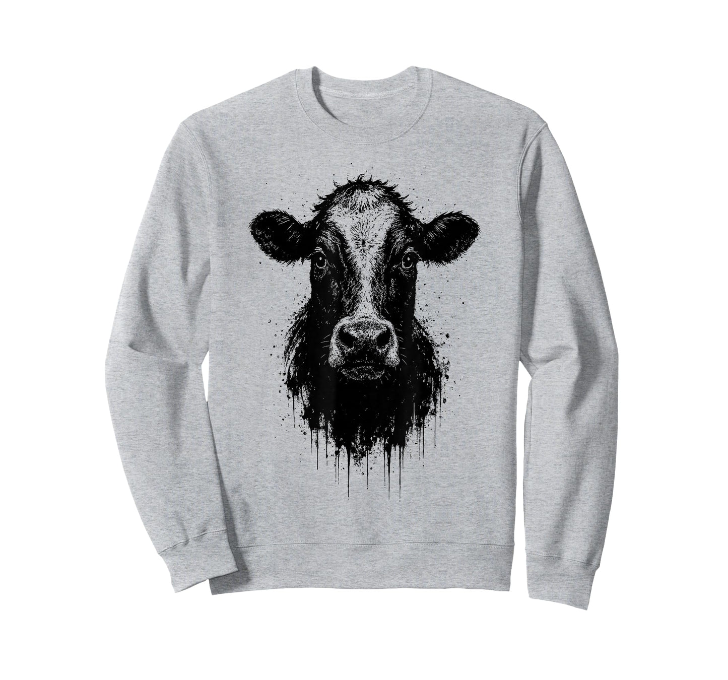 Cow Ink Art Country Farm Rustic Animal Portrait Edgy Grunge T-Shirt