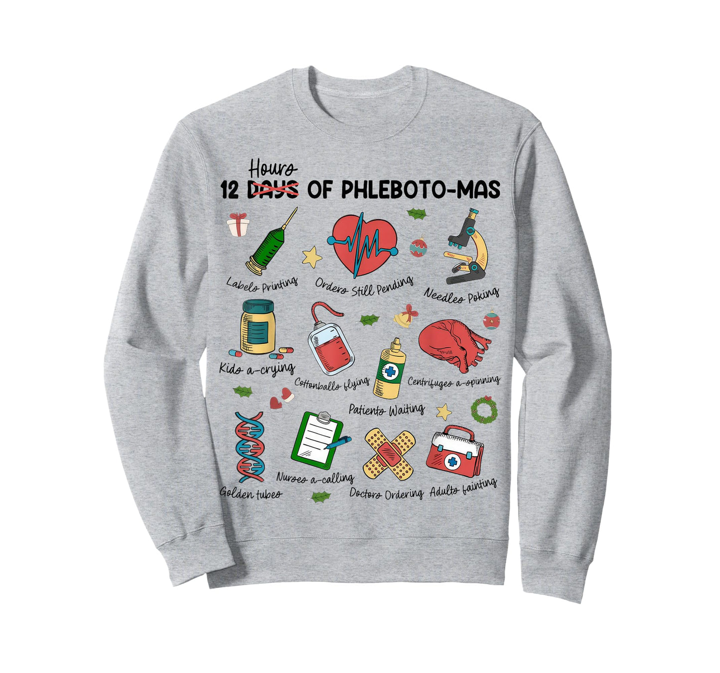 12 Days Of Phlebotomas Christmas Phlebotomist Xmas Nurse T-Shirt