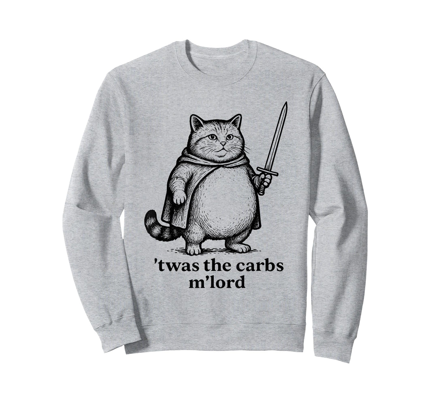 TWAS The Carbs M Lord Funny Medieval Fat Cat T-Shirt