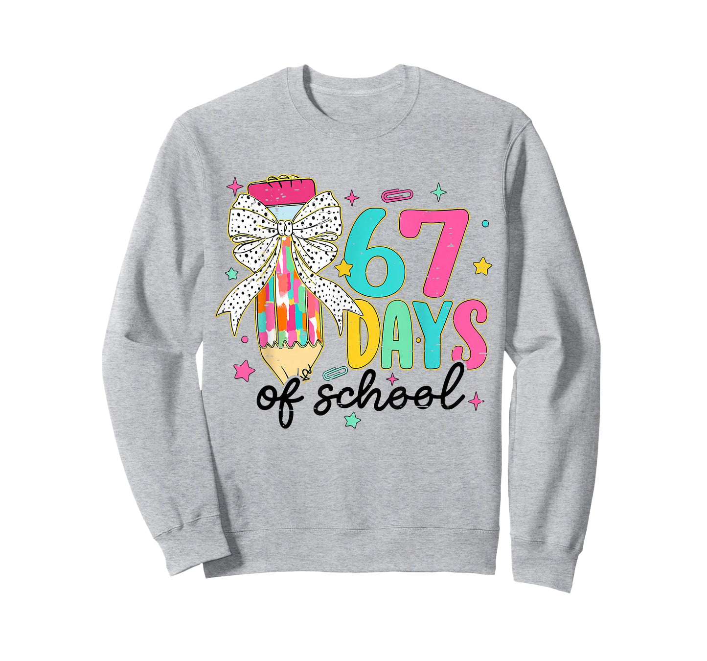I Survived 67 Days of School Teacher Pencil Six Seven Meme T-Shirt