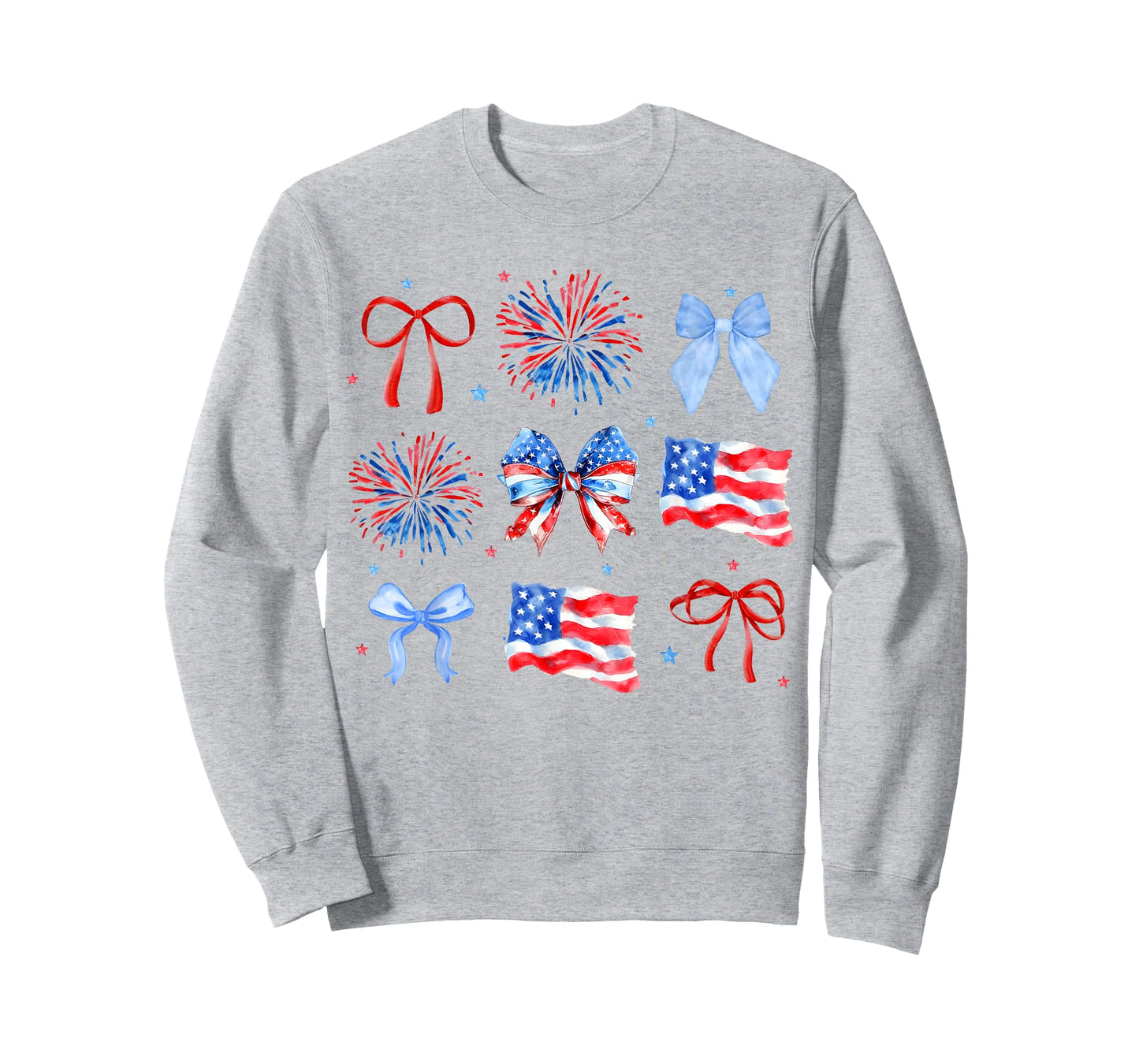 Coquette Bows Red White Blue USA Flag 4th Of July Women Girl T-Shirt