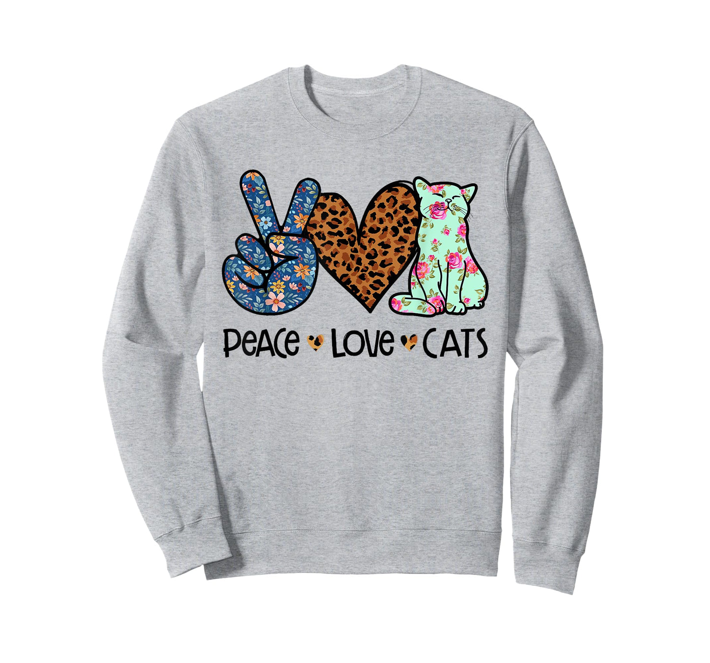 Peace Love Cats Kitty Cat lover T-Shirt for Men Women Girls Kids