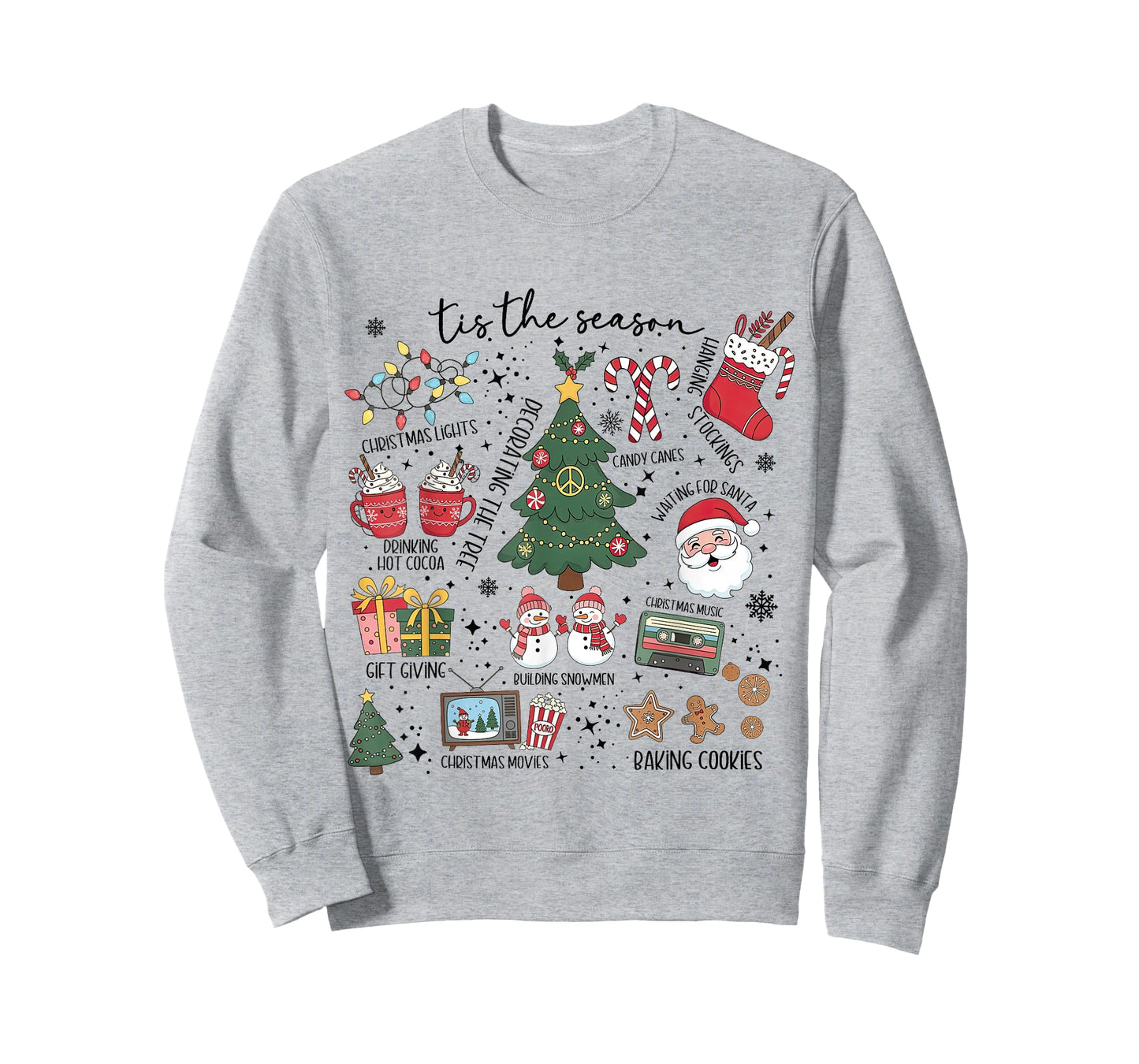 Tis The Season Christmas Tree Santa Claus Baking Cookies T-Shirt