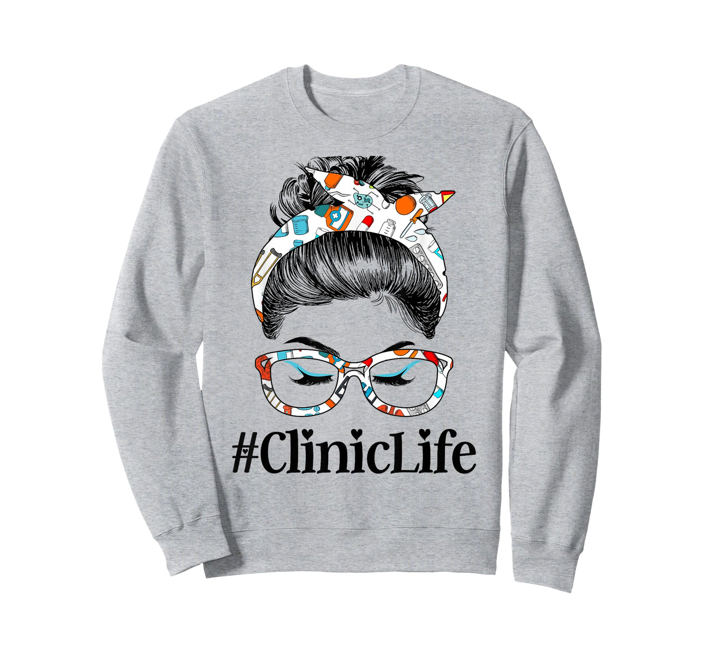 Clinic Life Messy Hair Woman Bun Healthcare worker T-Shirt