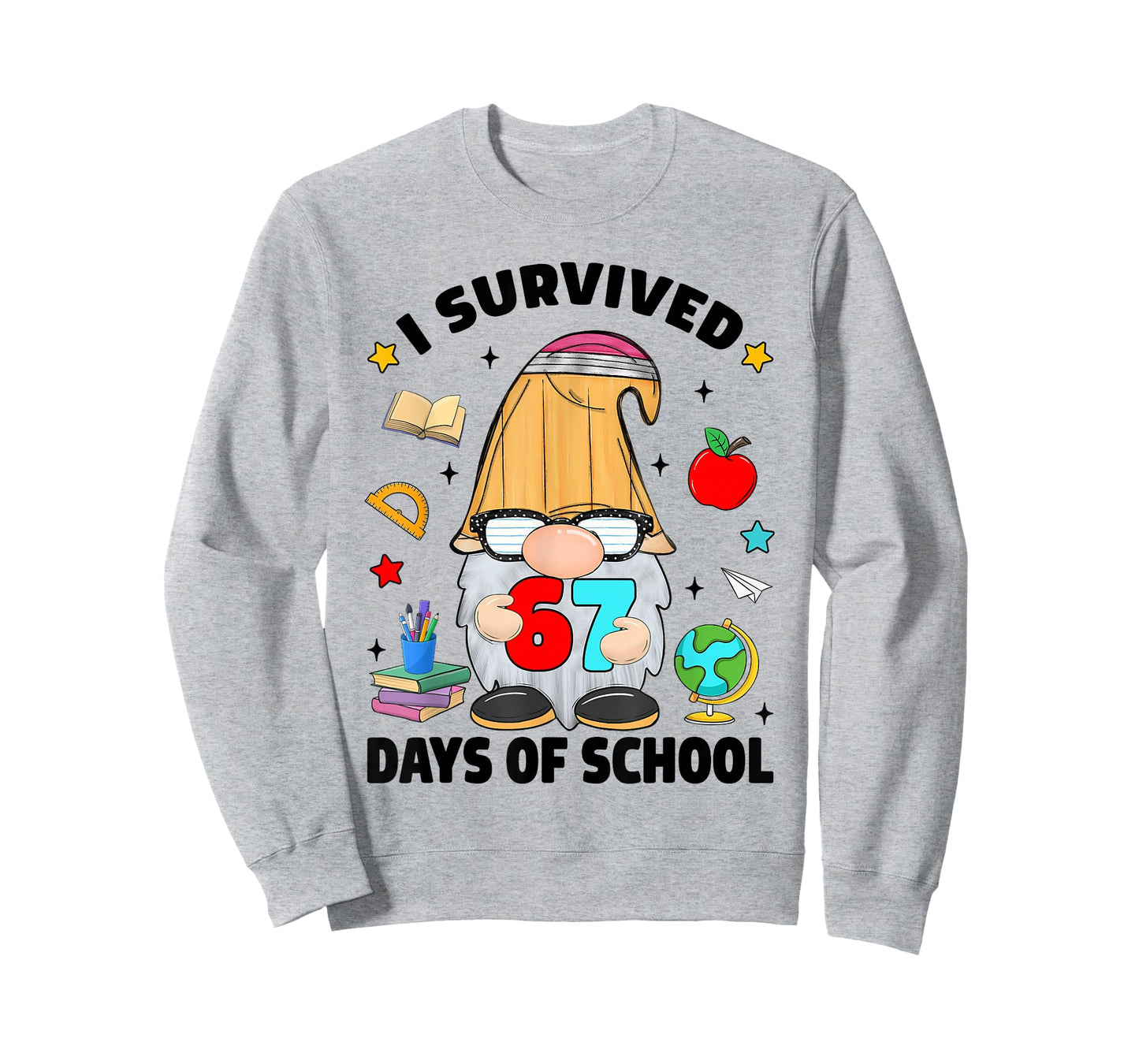 I Survived 67 Days of School Funny Gnome Six Seven Teacher T-Shirt