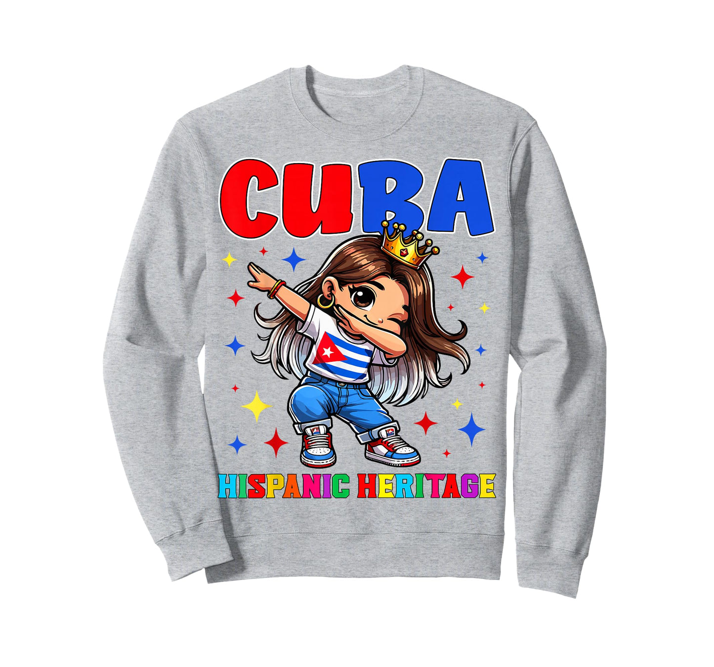 Cuba Dabbing Girl Hispanic Heritage Celebration for Kids T-Shirt
