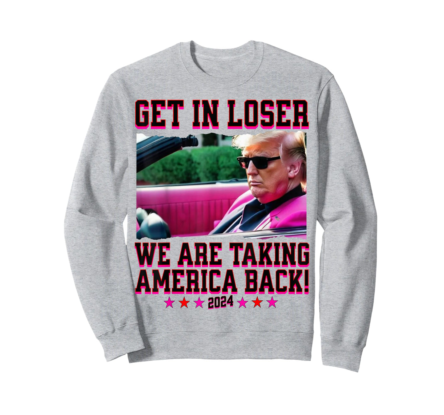 Get In Loser We Are Taking America Back Pink Trump 2024 T-Shirt