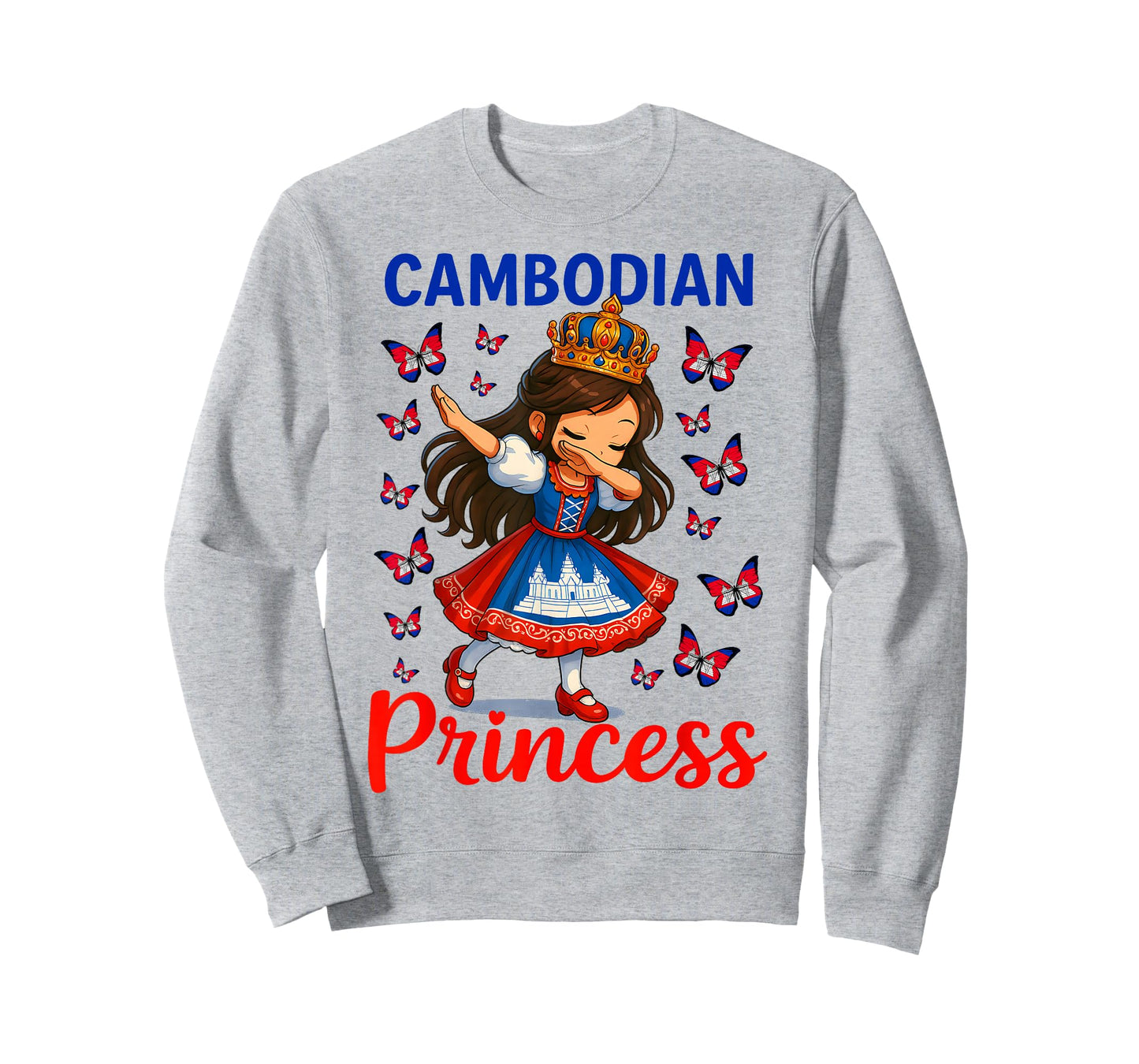 Cambodian Princess Dabbing Girl Cute Khmer Pride Outfit kids T-Shirt