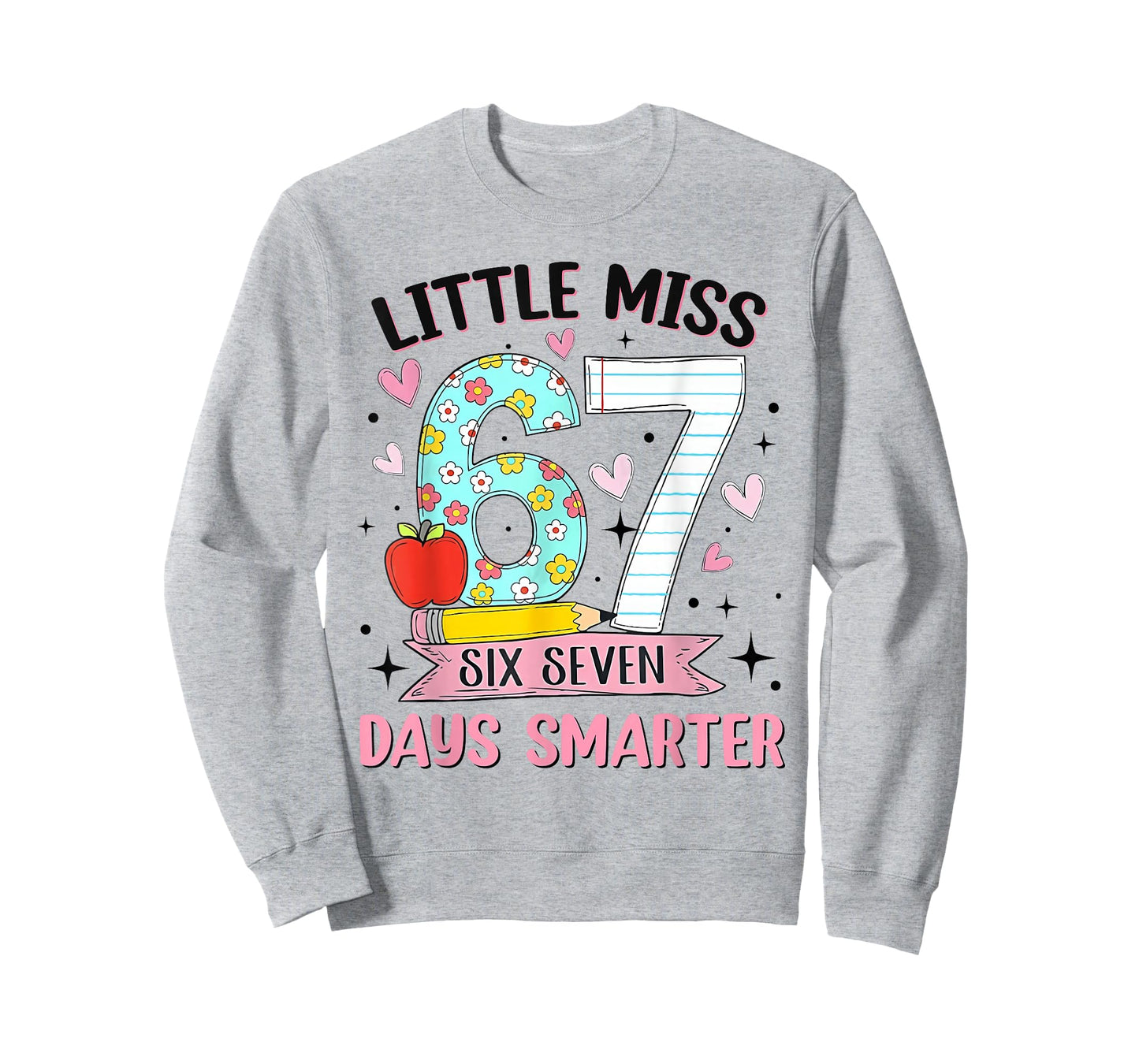 Little Miss 67 Days Smarter Coquette Bow 67th Day of School T-Shirt