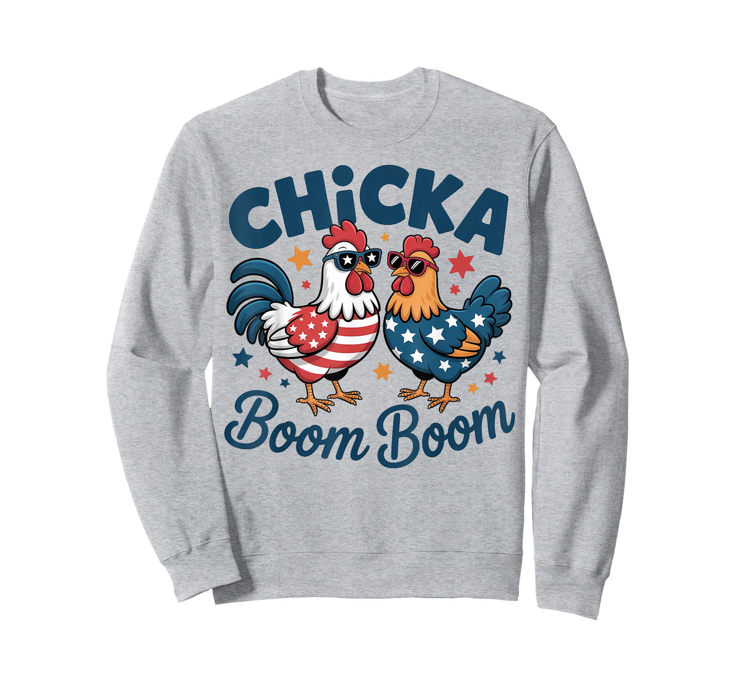 Chicka Boom Boom Patriotic Chicken Funny T-Shirt