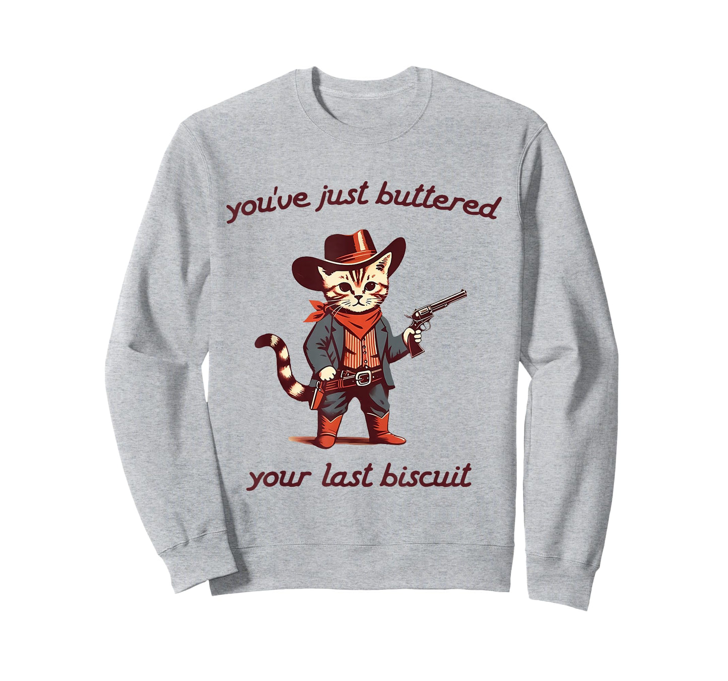 You've Just Buttered Your Last Biscuit Cowboy Cat Vintage T-Shirt