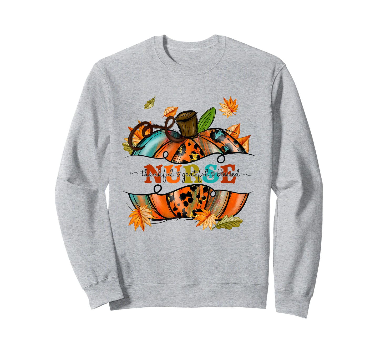 Autumn Fall Outfit Nurse Thankful Grateful Blessed Pumpkin T-Shirt