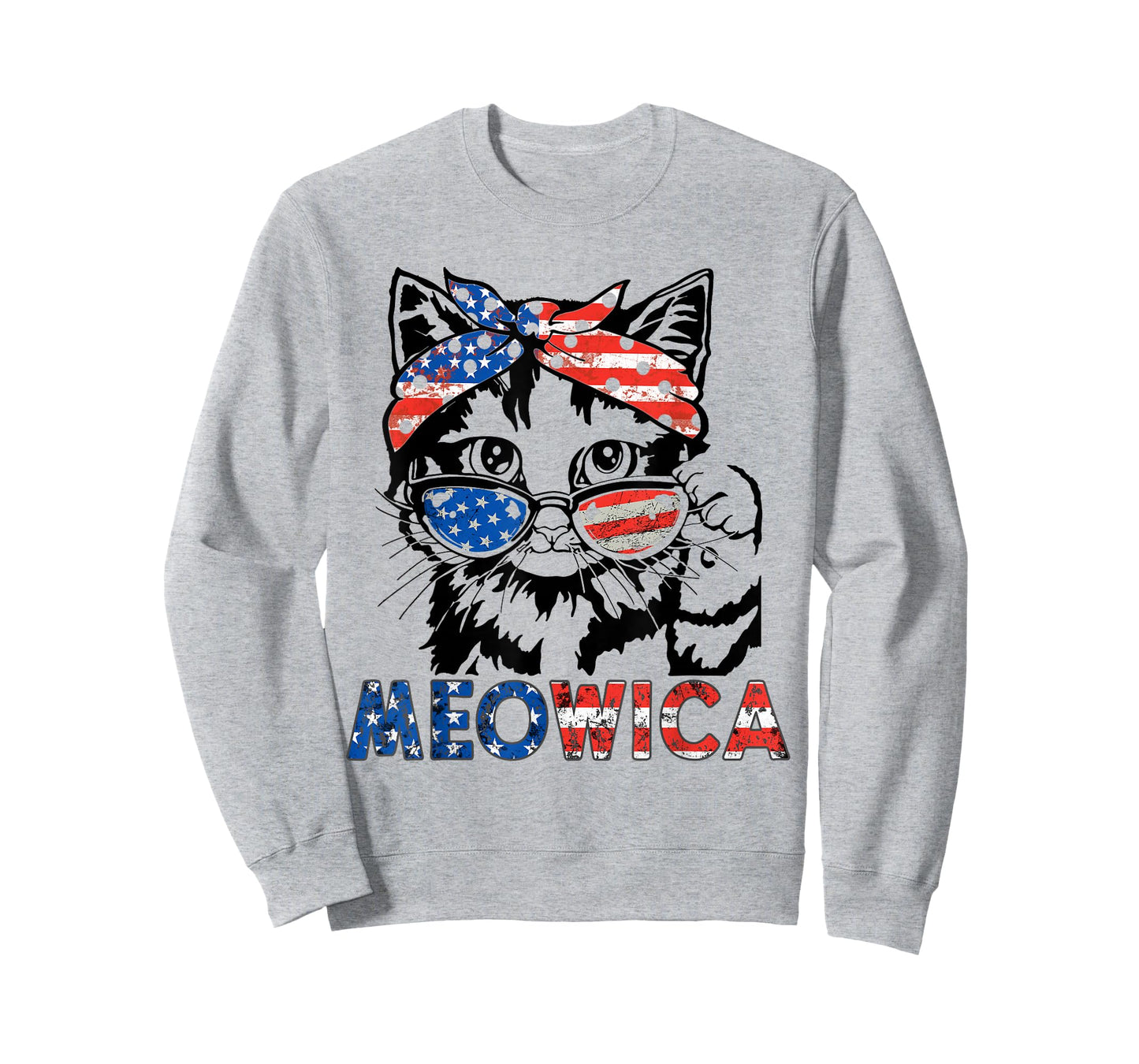Meowica cat Sunglasses American Flag 4th of July Merica USA T-Shirt