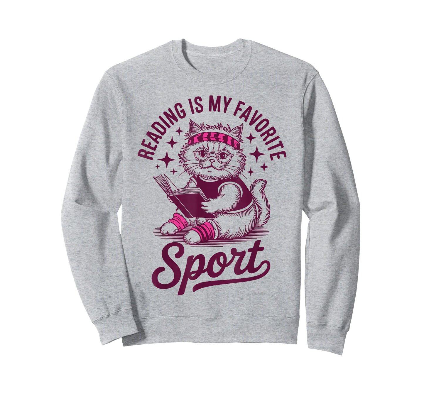 Reading is My Favorite Sport Funny Cat and Book Lover Women T-Shirt