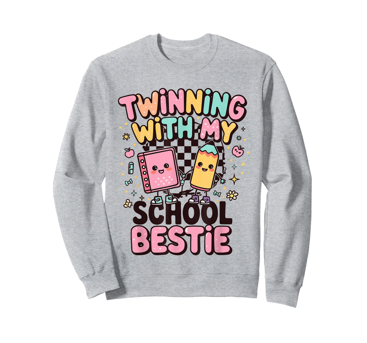 Twinning with My School Bestie Cute Matching Friend Twin Day T-Shirt
