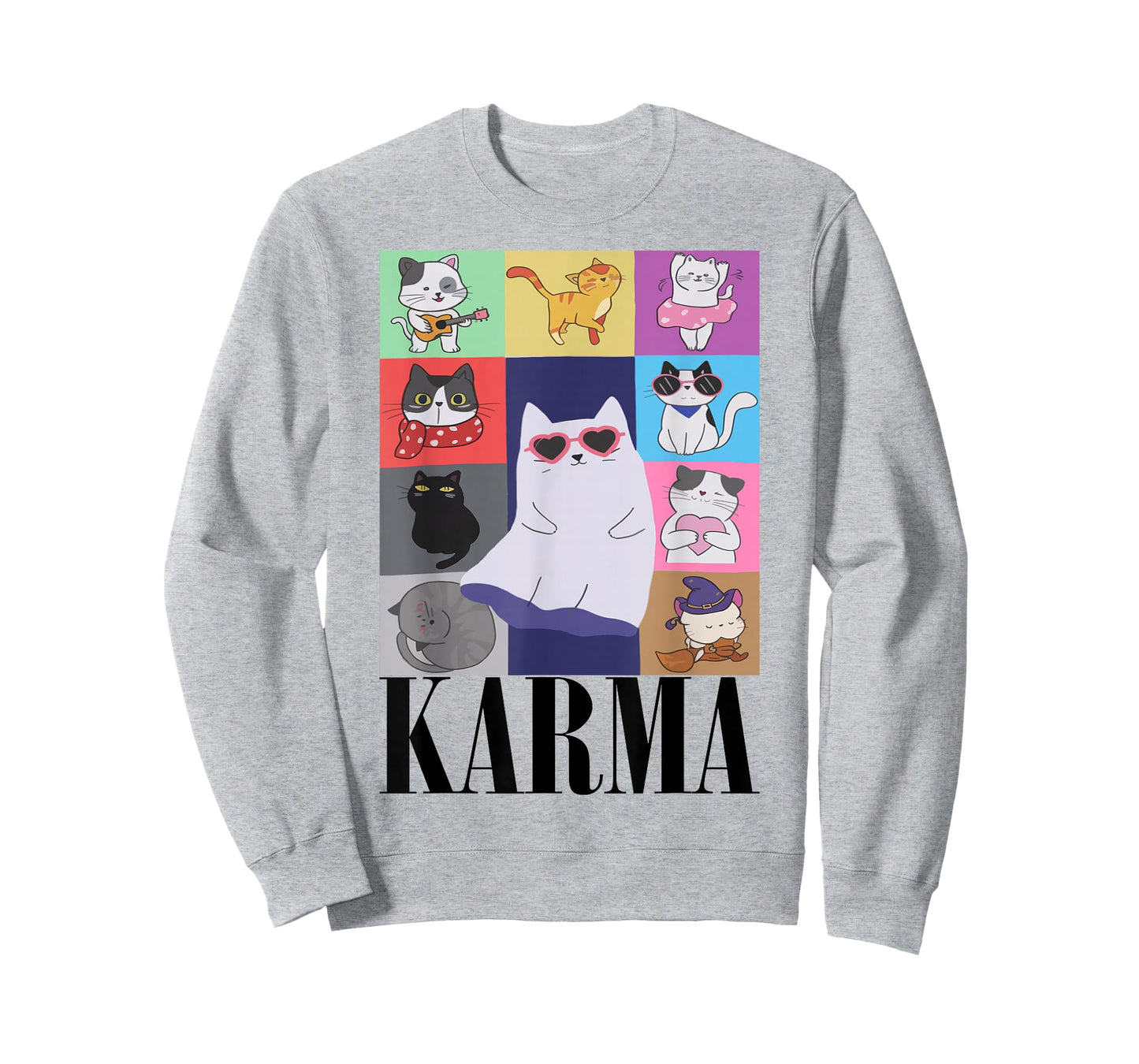 Vintage Cat Music for Teens Girls Kids Women Men Karma T-Shirt
