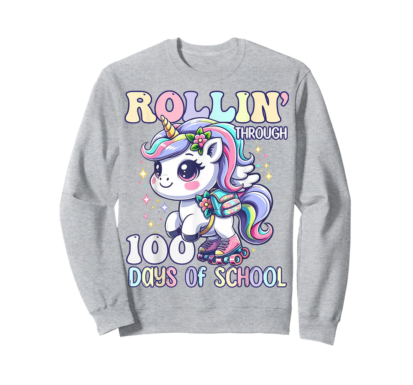 100 Days of School Girls Teacher 100th Day Unicorn Outfit T-Shirt