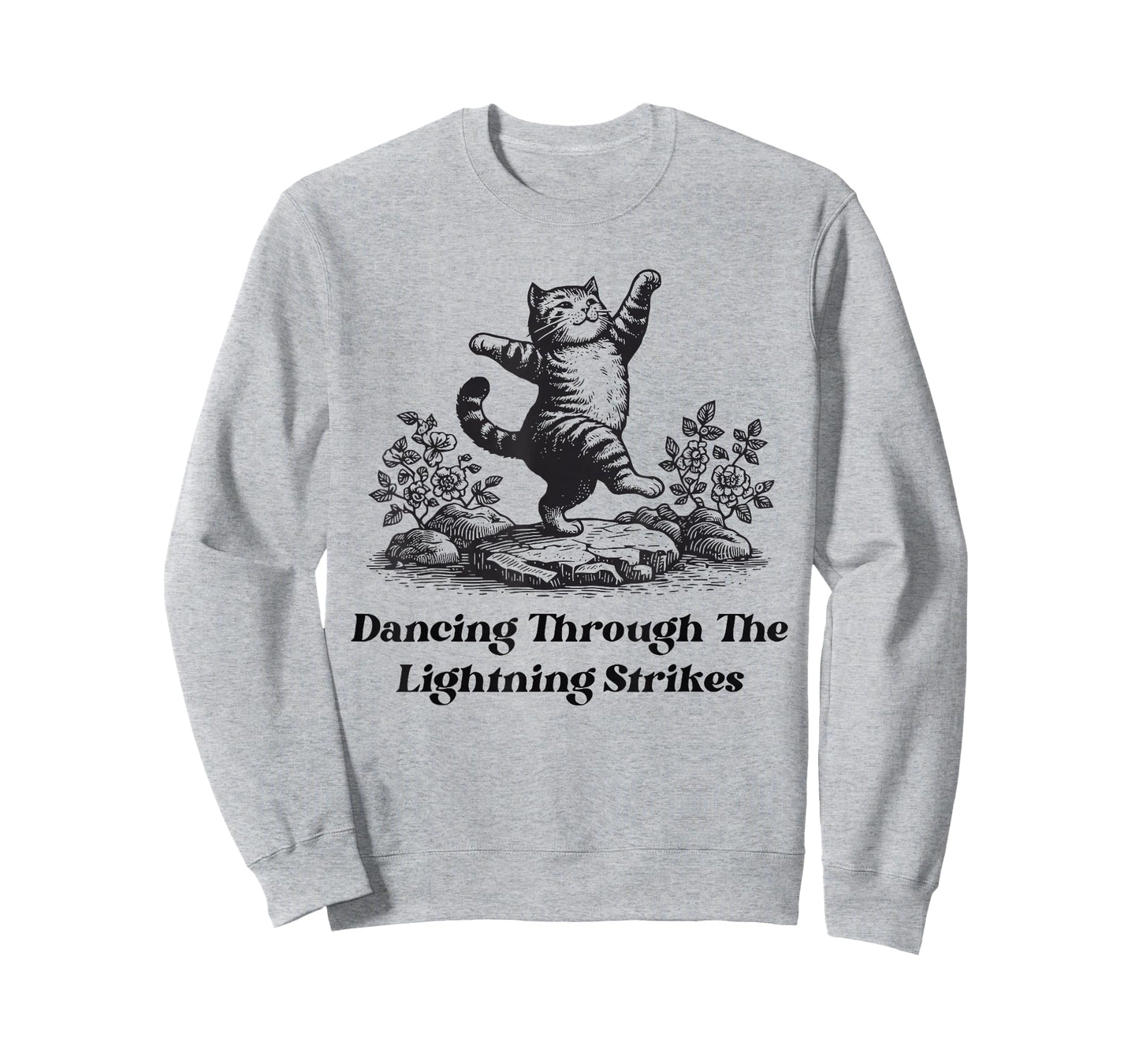 Dancing Through The Lightning Strikes Dancing Cat Funny T-Shirt