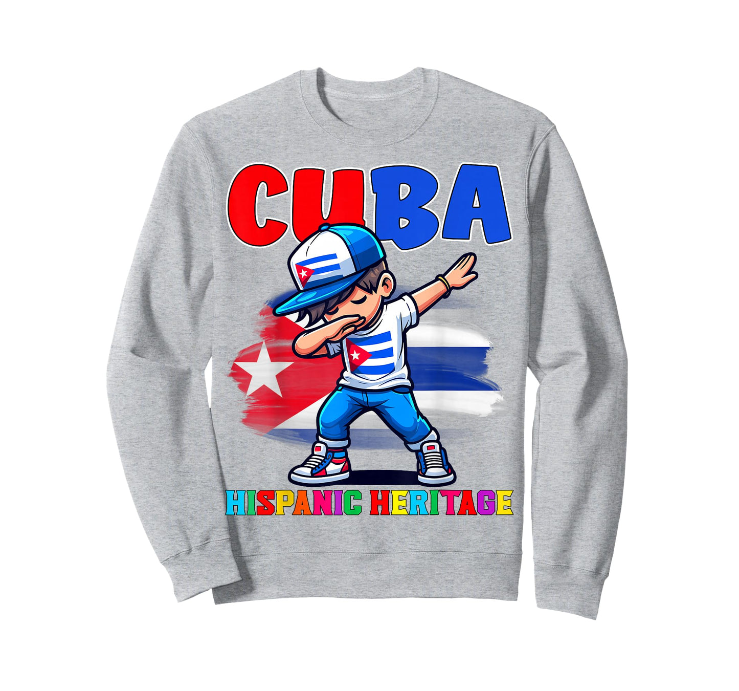 Cuba Dabbing Kid Hispanic Heritage Celebration for Kids T-Shirt