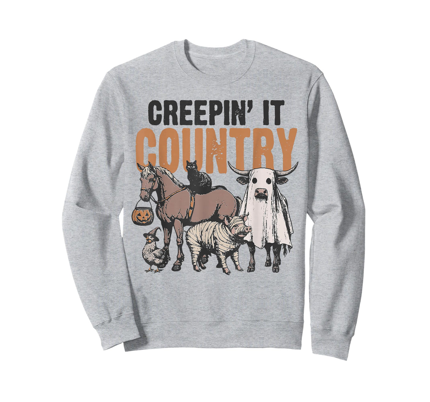 Country Halloween Creepin' It Country Farm Animals Farmers T-Shirt