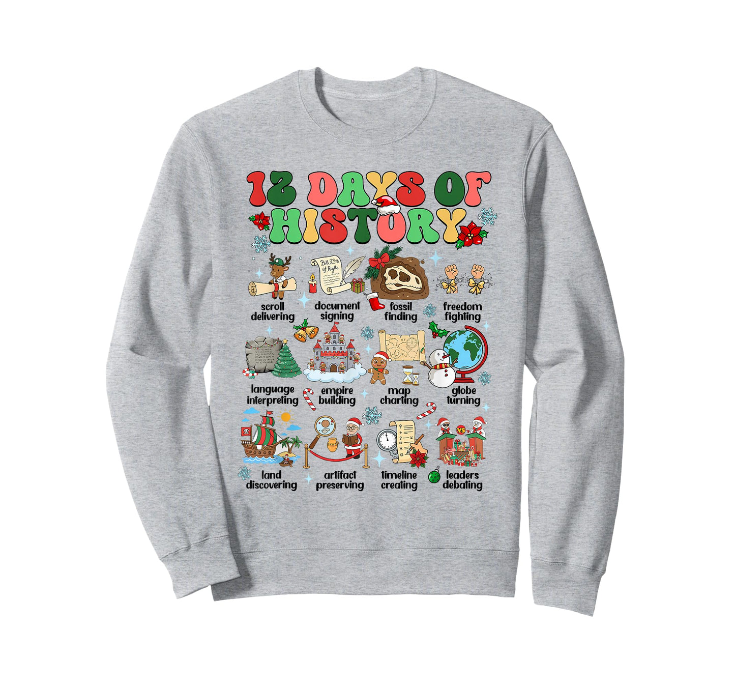 History Teacher Christmas, 12 Days of History Teacher Outfit T-Shirt