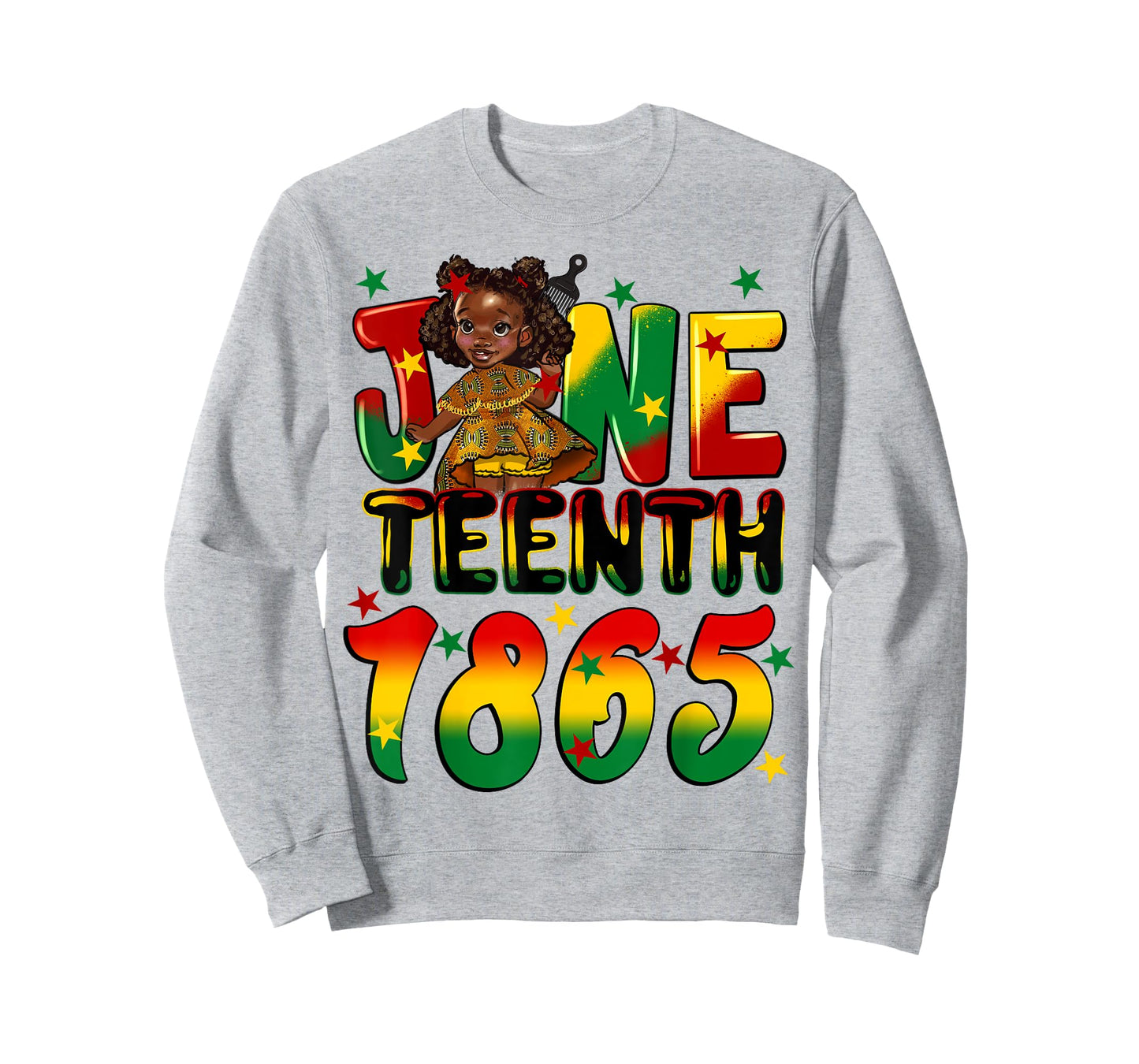 African American Melanin Black Girls Kids Juneteenth 1865 T-Shirt
