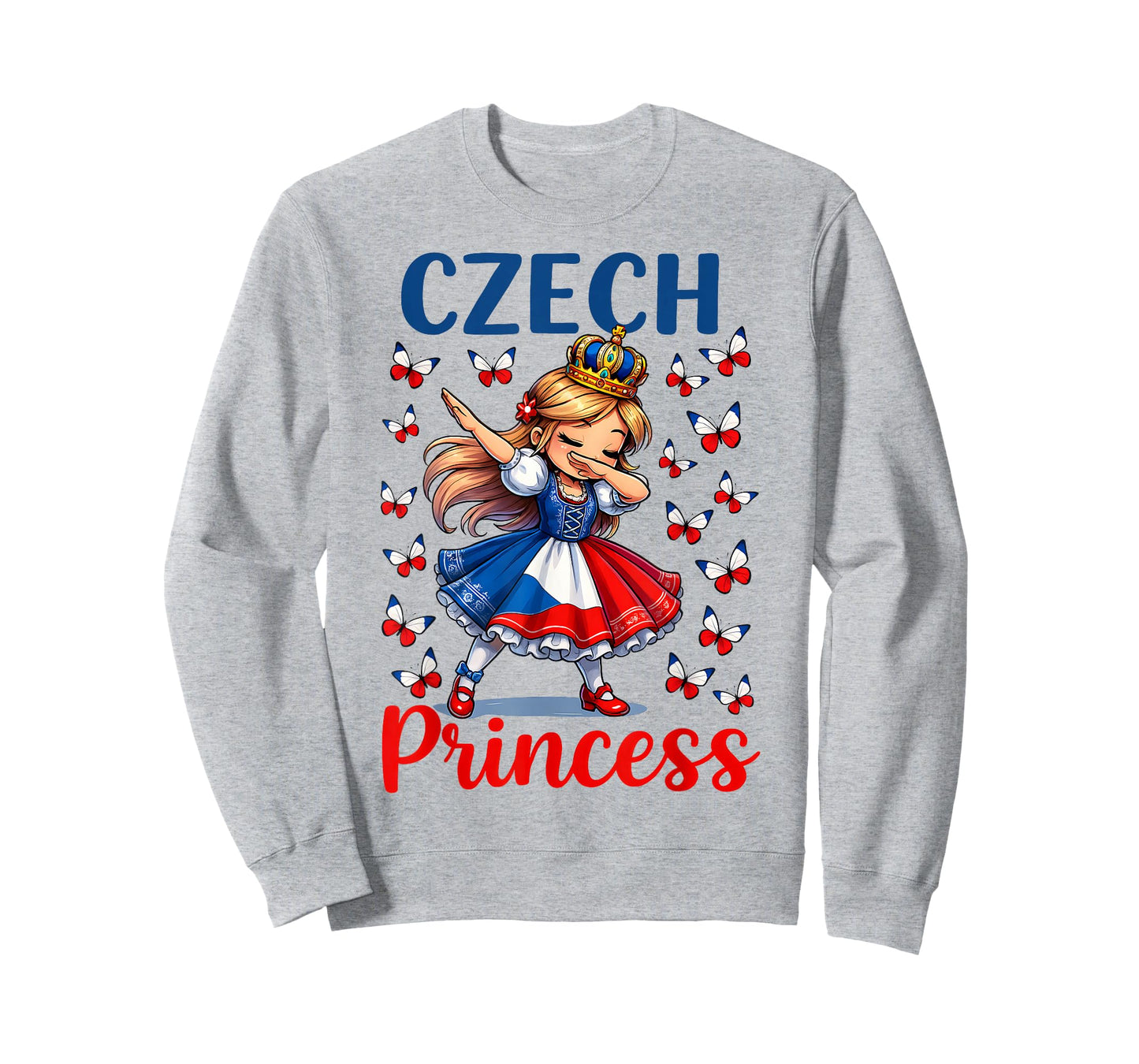 Czech Princess Dabbing Girl Cute Czechia Pride Outfit Girls T-Shirt