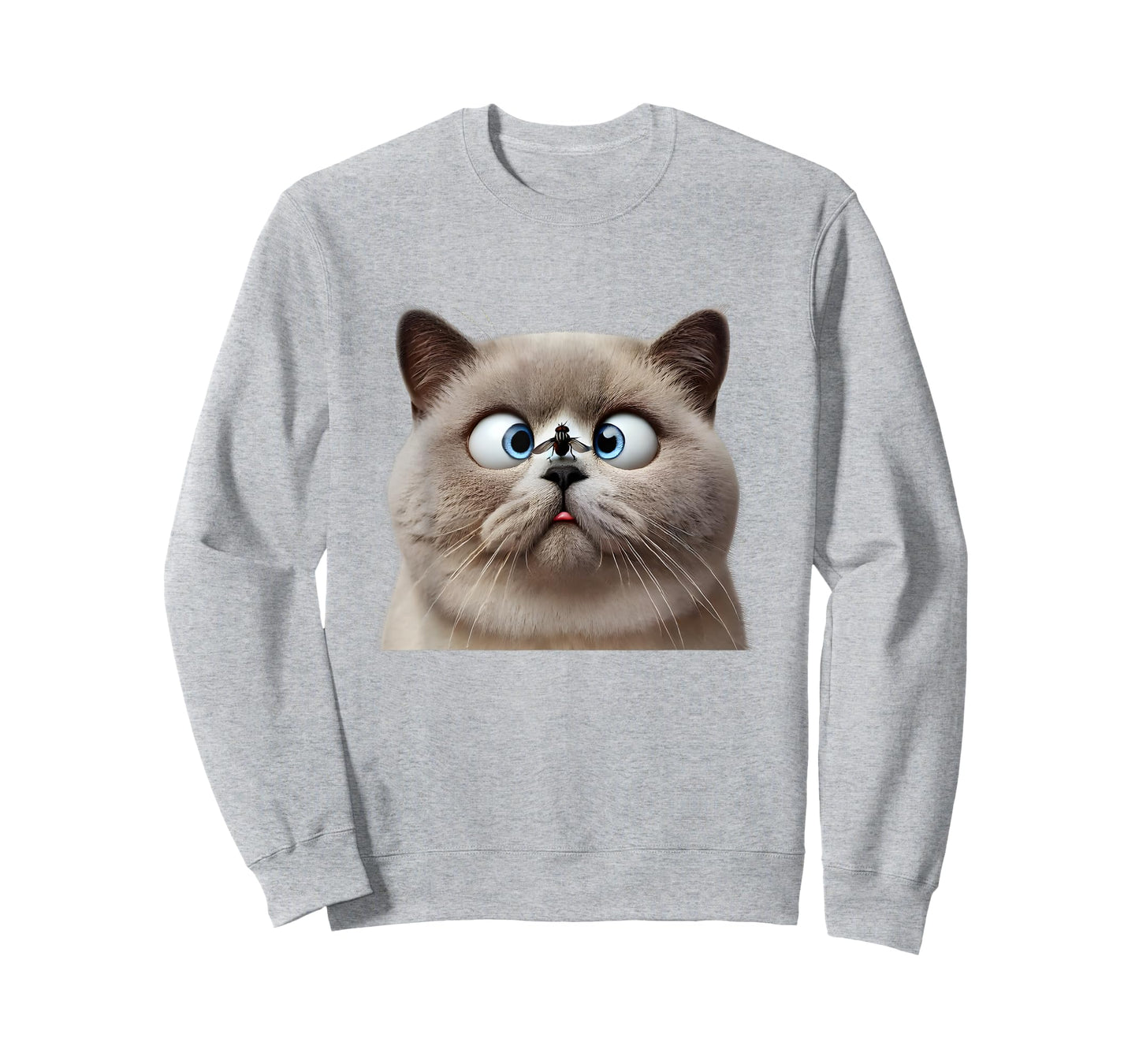 Funny Cross Eyed British Shorthair Cat T-Shirt for Men Women Kids