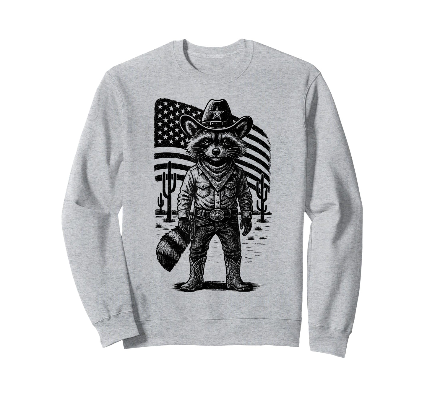 Vintage Raccoon Cowboy | Trash Panda USA Western Country T-Shirt