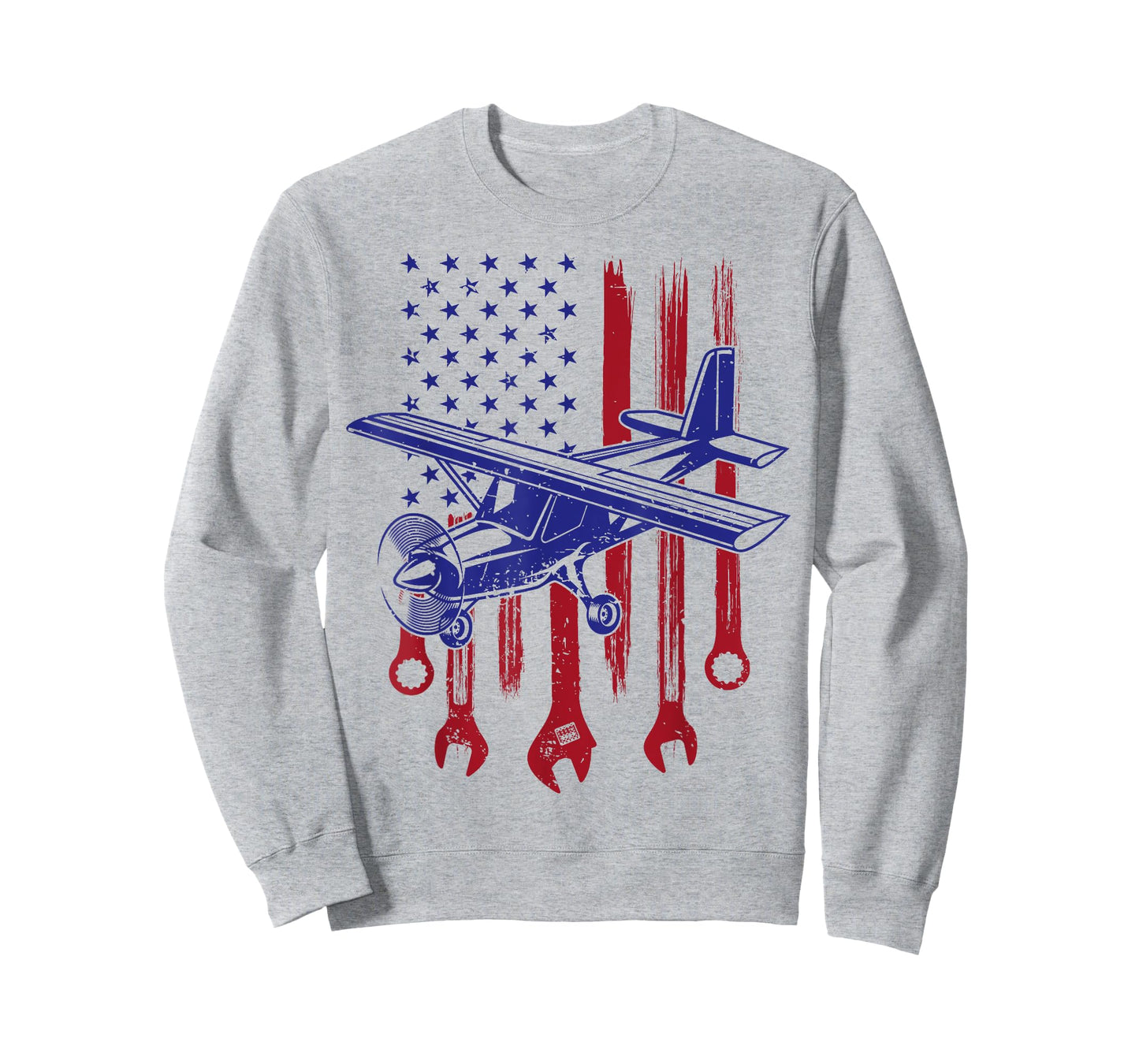 Aircraft Mechanic American Flag Airplane Vintage Gifts Men T-Shirt