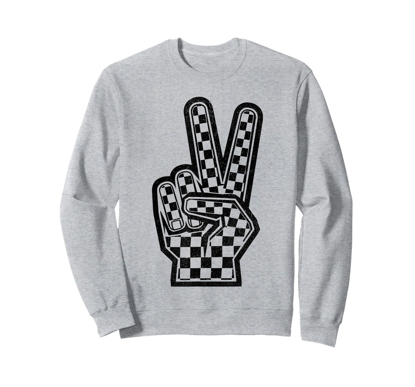 Checkered Peace Sign Shirt Vintage Racing Flag Kids Boy Girl T-Shirt