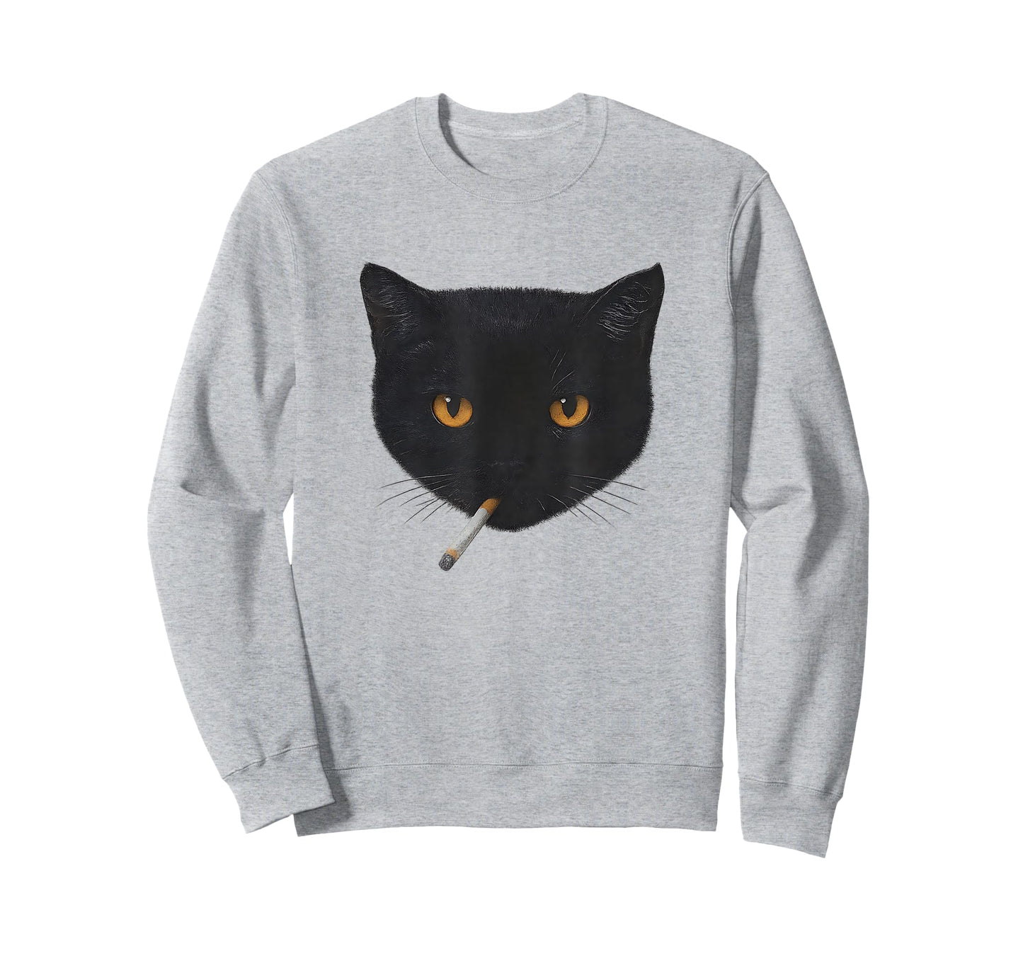Funny Black Cat Smocking Vintage Graphic T-Shirt