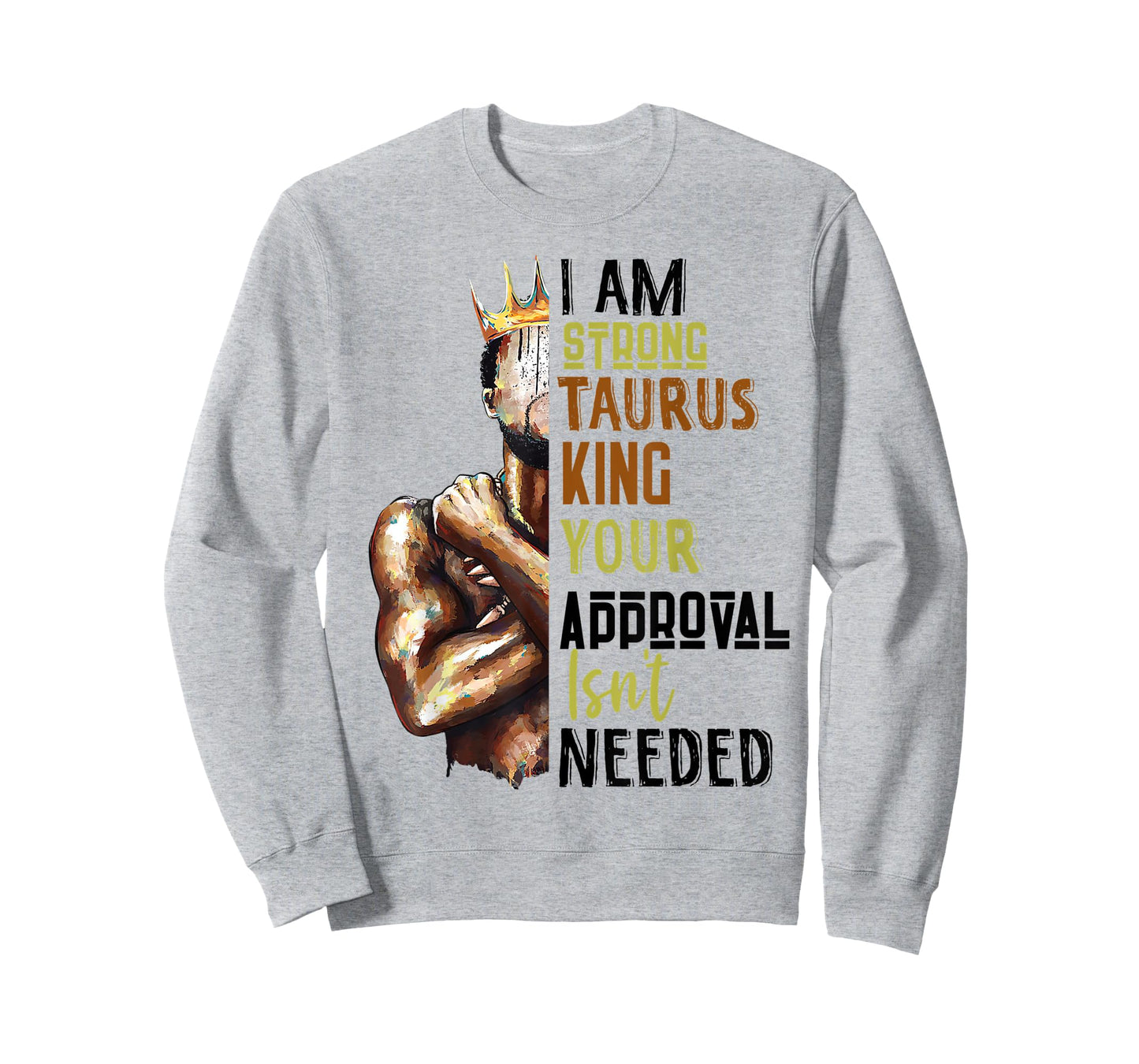 Mens Taurus King Black Man Zodiac Sign Gift Astrology Mens T-Shirt