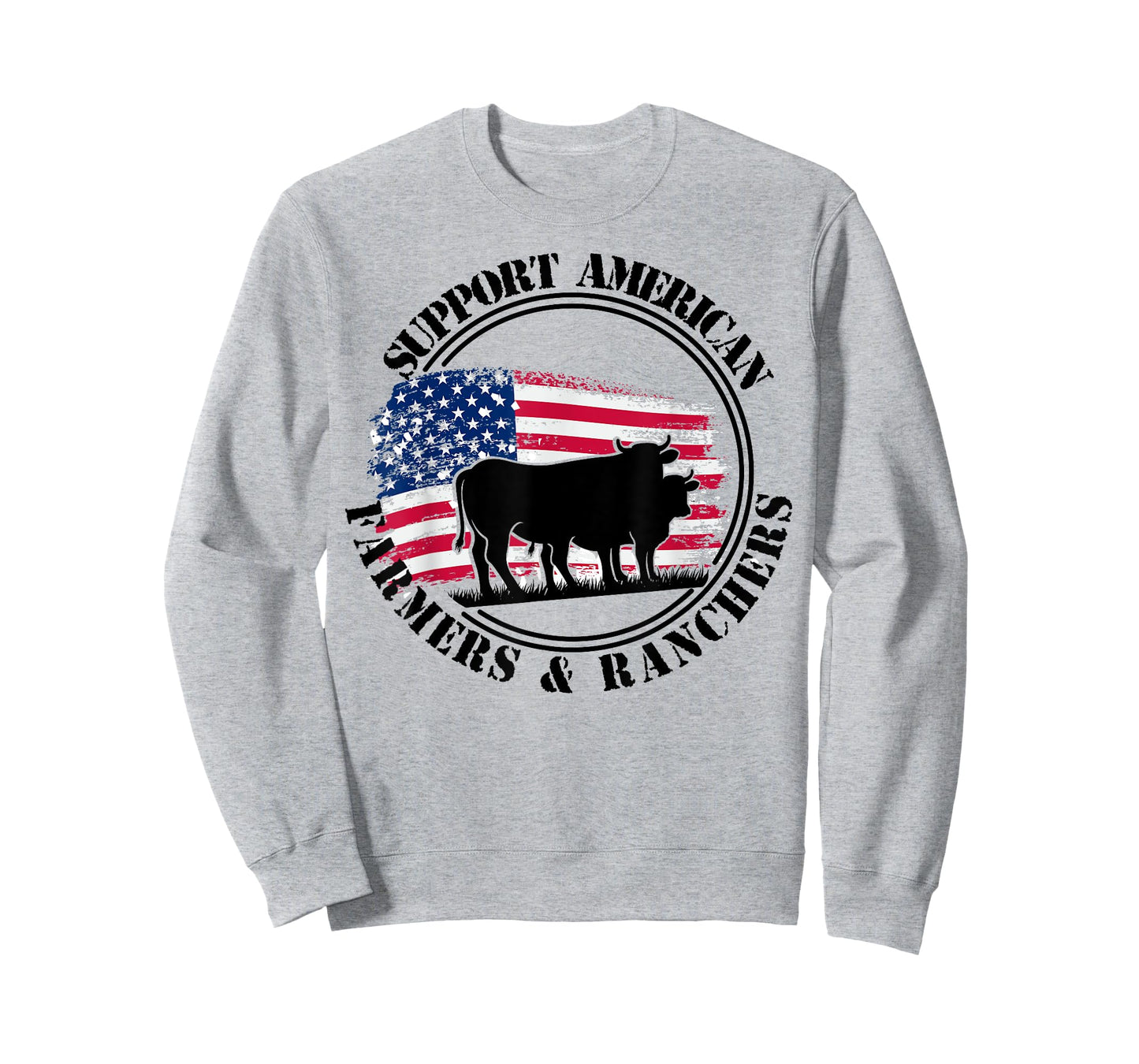 American Flag Patriotic Support American Farmers & Ranchers Women Men T-Shirt