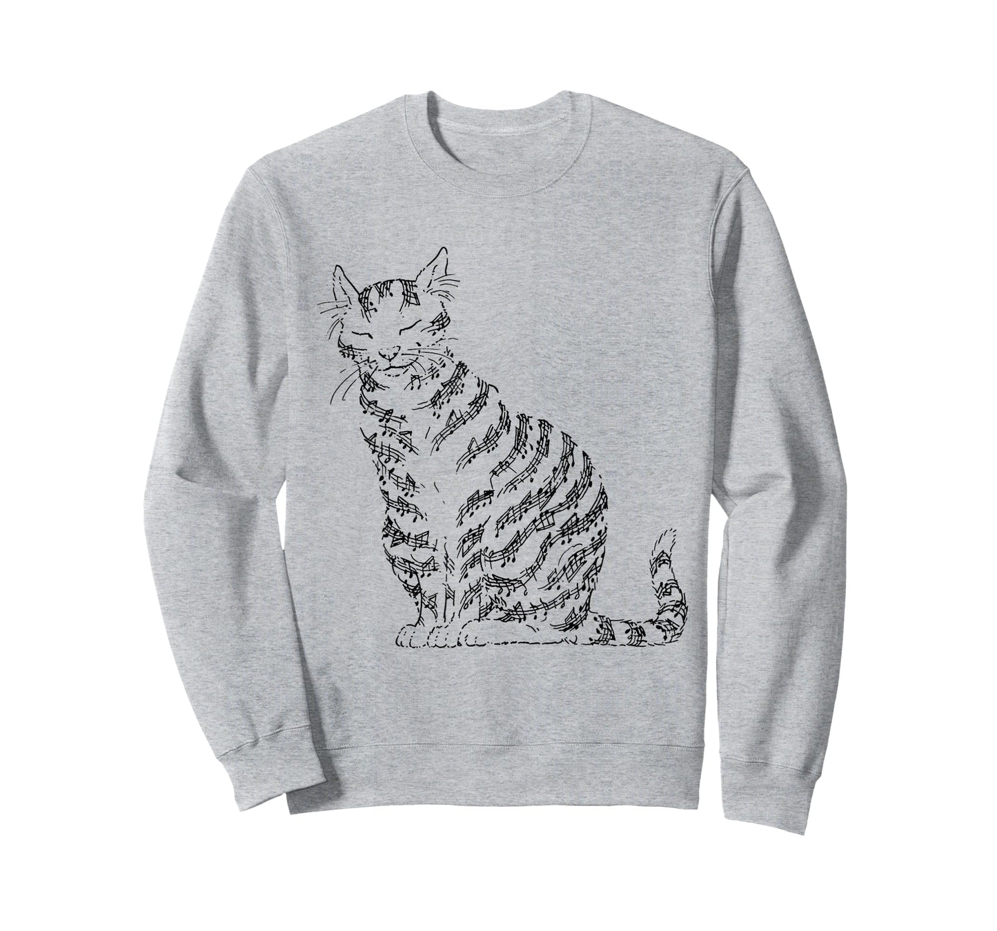 Cute Cat Kitty Playing Music Note Clef Musician Art T-Shirt