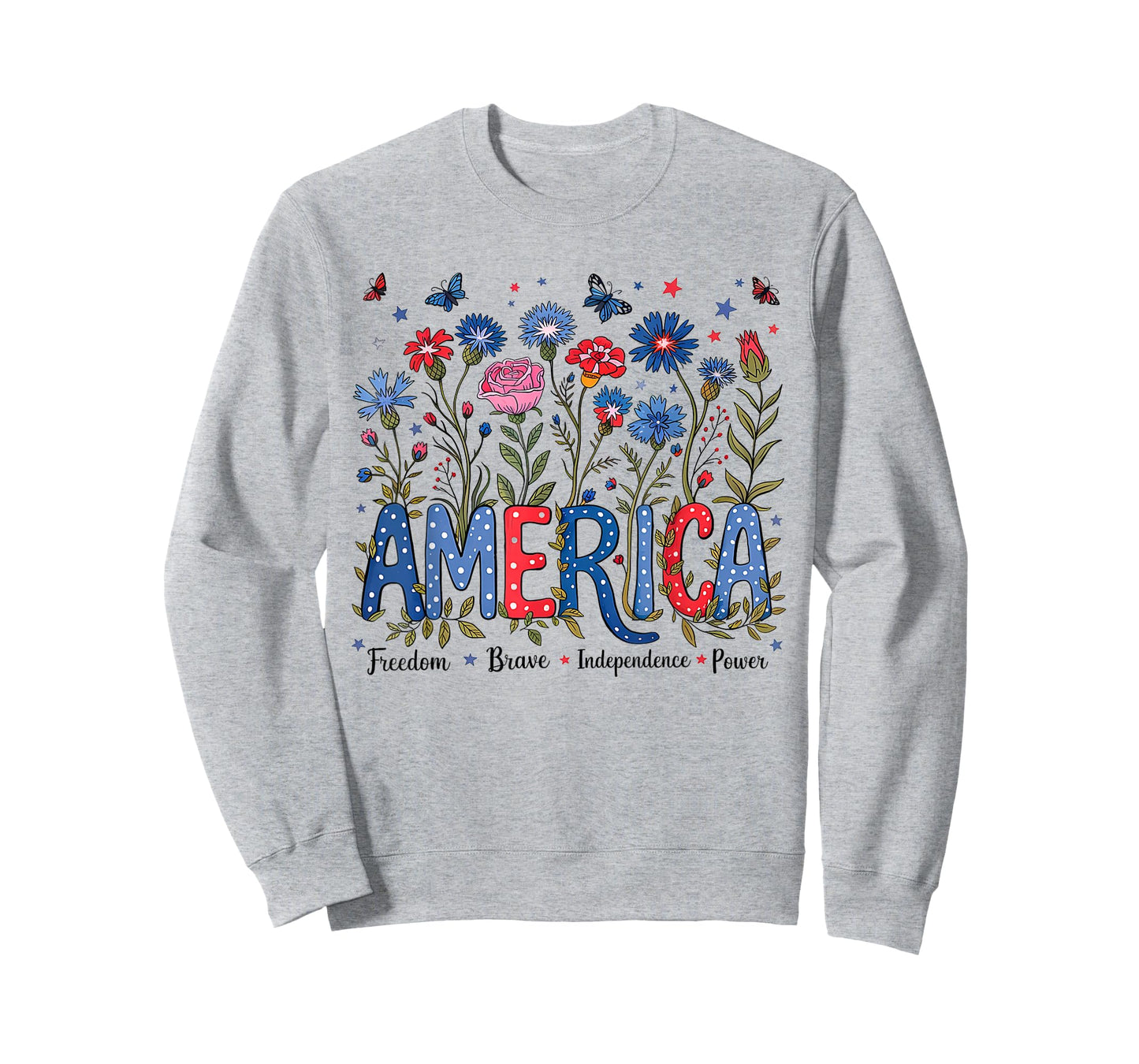 USA Patriotic American Flag 4th of July Flower Women T-Shirt