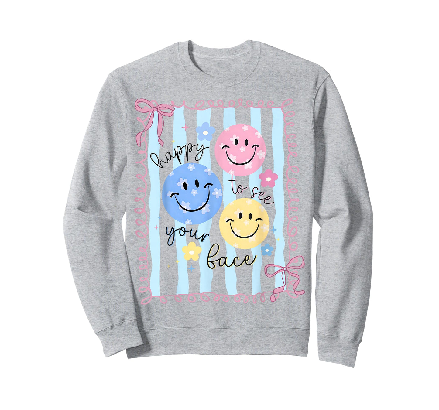 Happy to See Your Face Teacher Coquette Bow Back to School T-Shirt