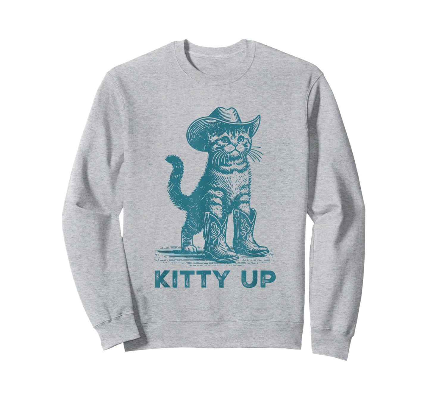 Kitty Up Vintage Country Music Cat Lover Funny Cowboy Cat T-Shirt