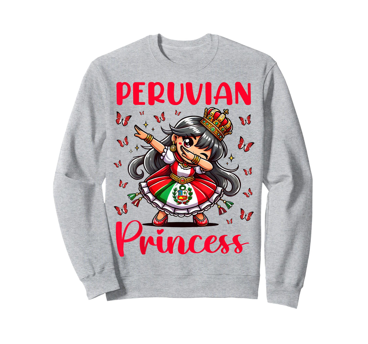 Peruvian Princess Dab Girl Flag Dress Cultural Girls Kids T-Shirt