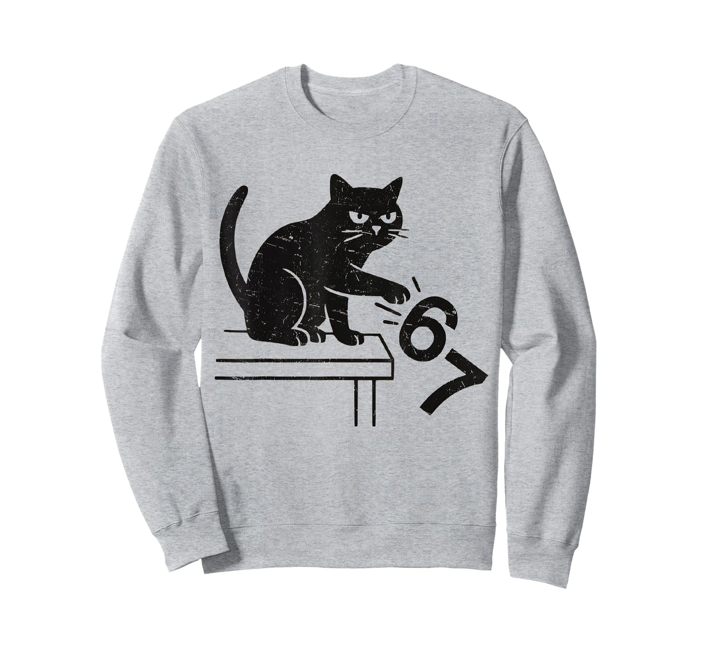 Funny 6 7 Meme Cat Knocking Off 67 T-Shirt