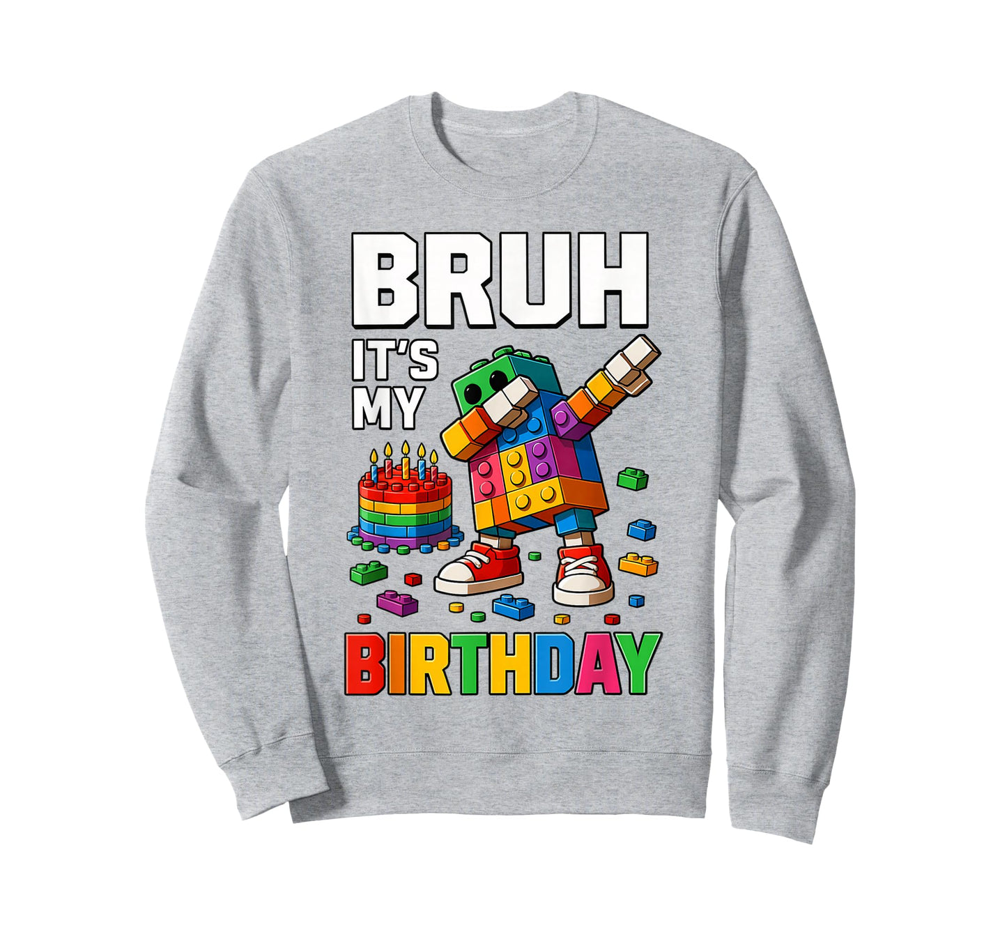 Bruh It's My Birthday Building Bricks Blocks Boys Kids T-Shirt