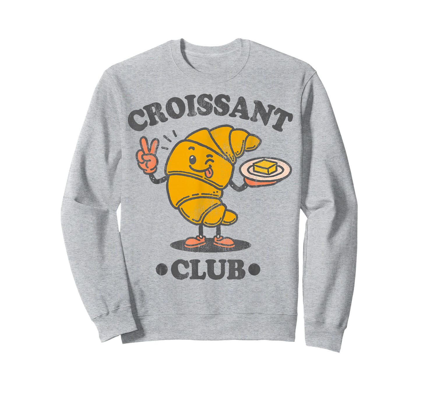 Croissant Club Cute French Pastry Cartoon T-Shirt