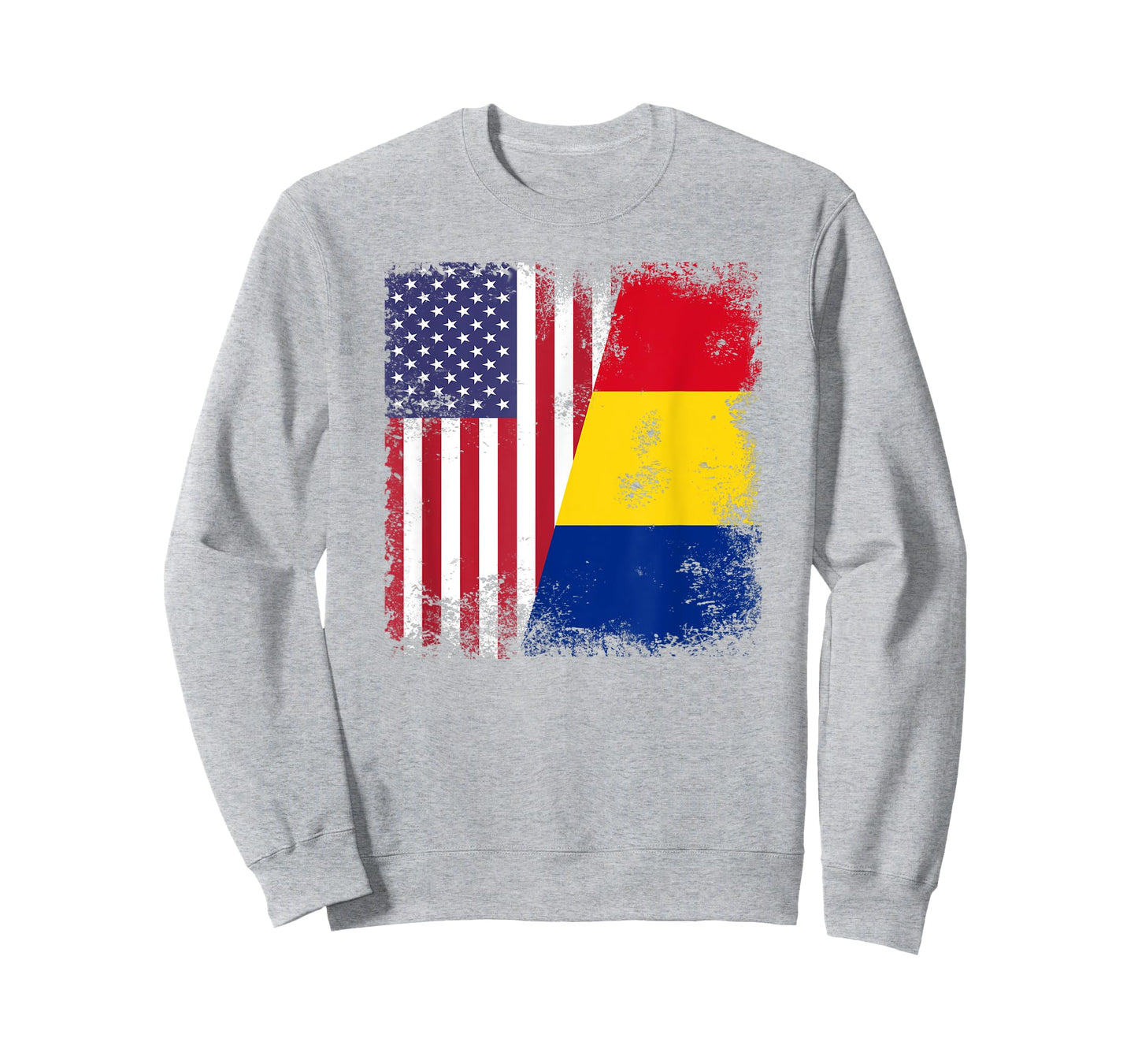 Half Romanian Flag T-Shirt | Vintage Romania USA Gift