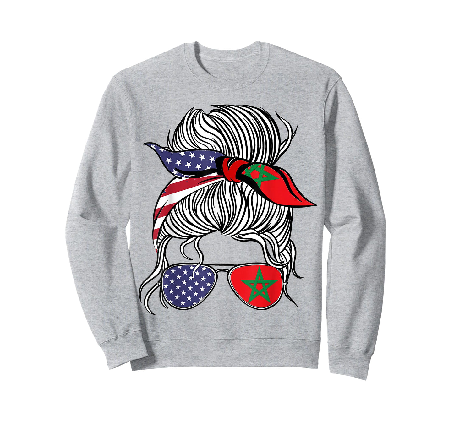 American Moroccan Patriot Flag Women Girl Morocco Grown T-Shirt