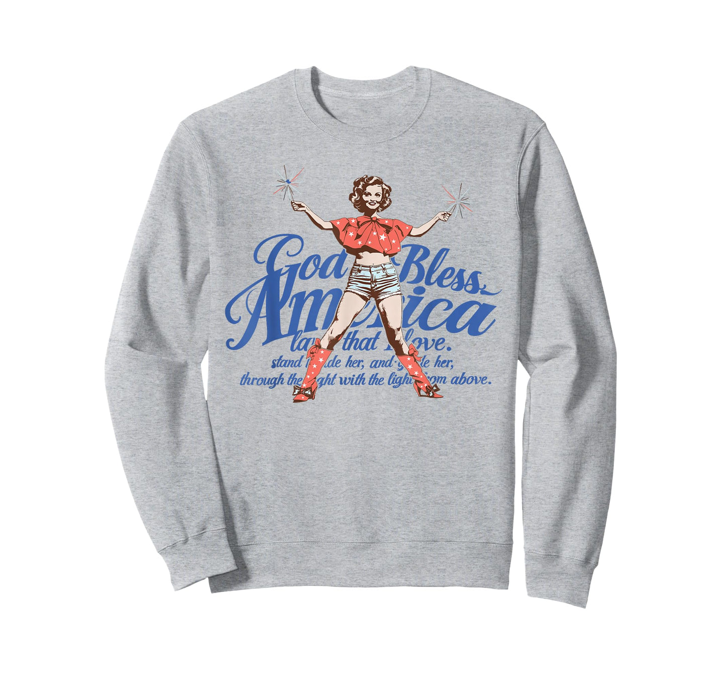 God Bless America Vintage 4th of July Pinup Coquette Bow T-Shirt