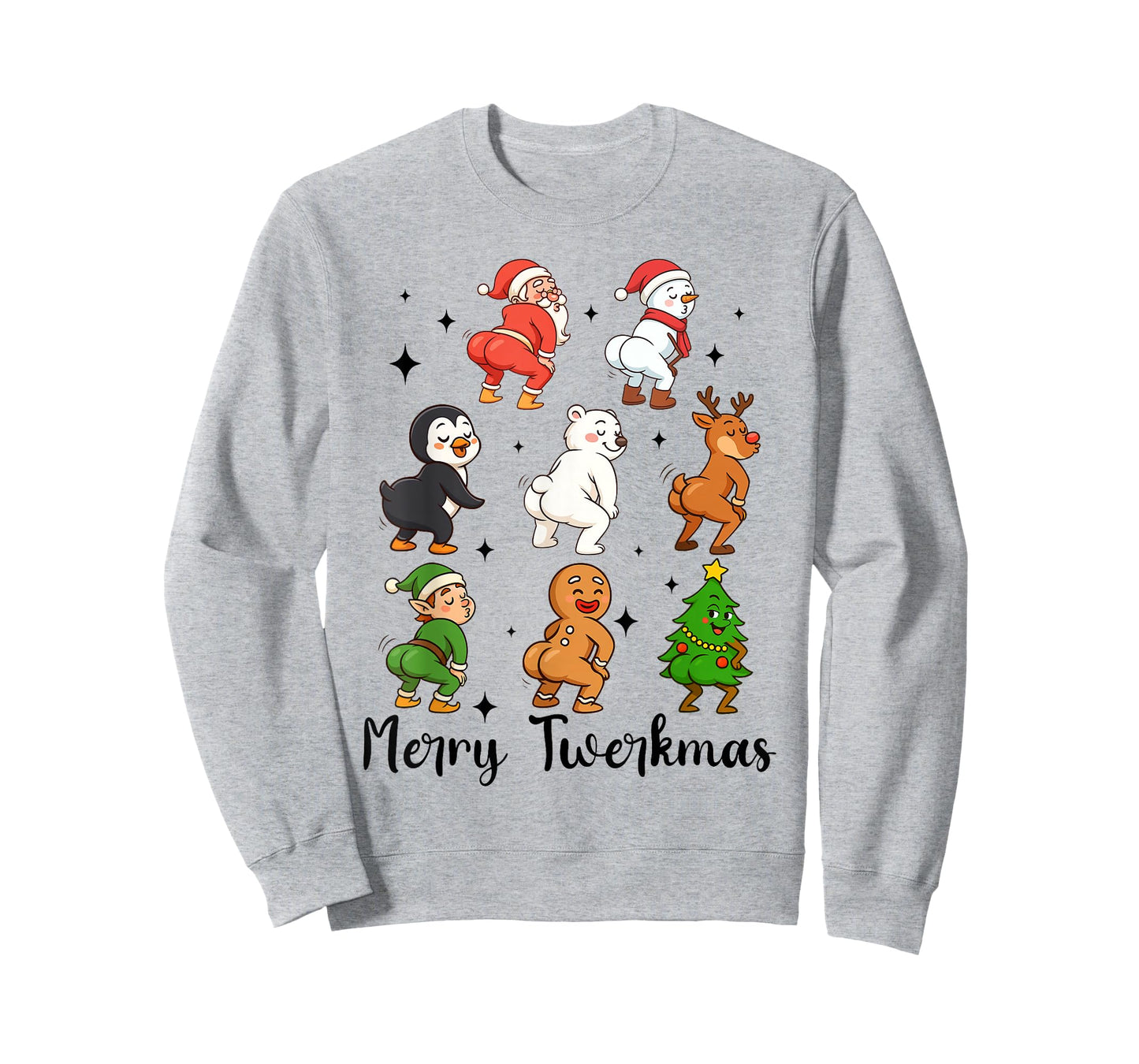 Funny Xmas Merry Twerkmas Christmas Characters Twerk Squad T-Shirt