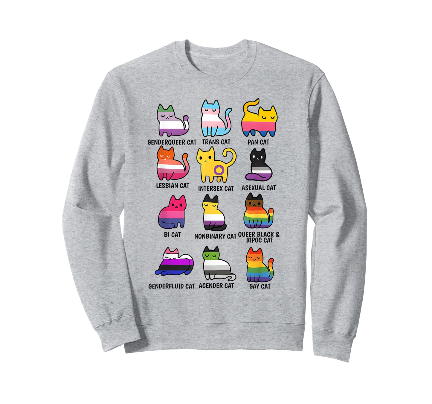 Cute Retro LGBT Cat Pride & Equality Graphic apparel T-Shirt
