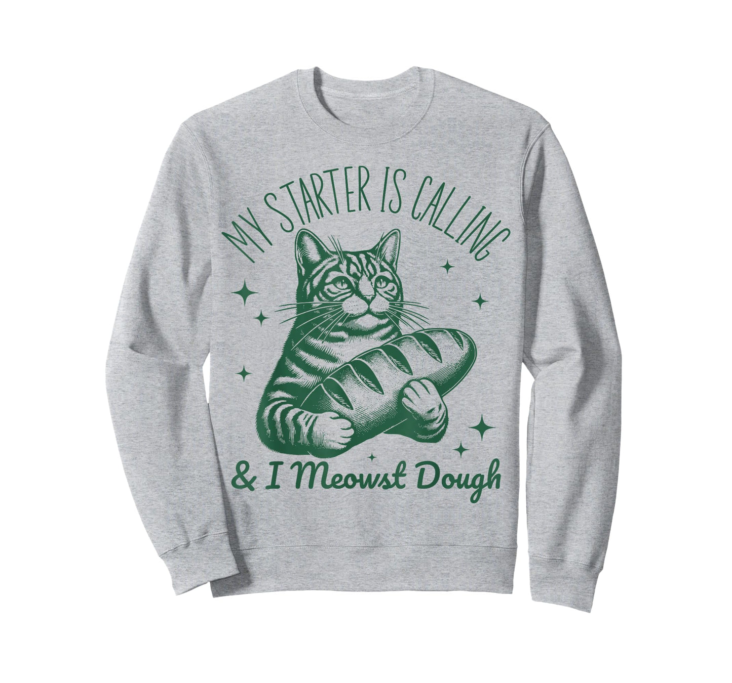Bread Maker Dough Cat Funny Sourdough Starter Baking Pun T-Shirt for Men Women